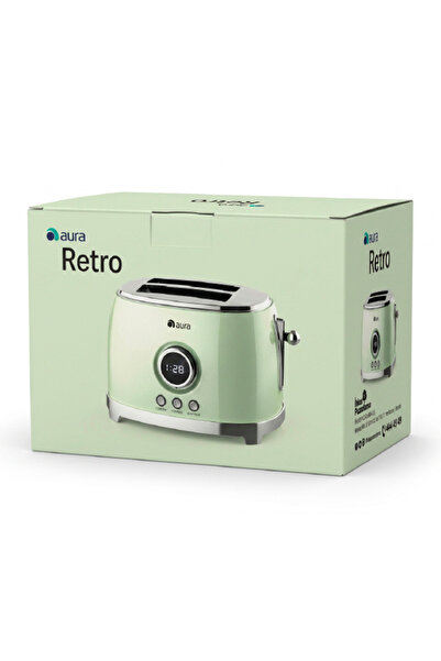 AURA Retro Krem Ekmek Kızartma Makinesi Au11004y
