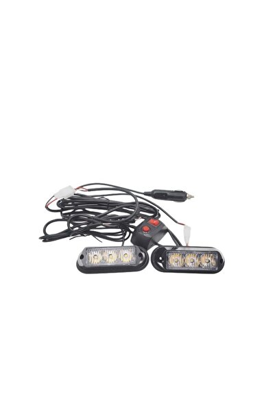 Genel Markalar Çakar lamba 3x2 led 12w 12-24v amber-amber / LAPA197