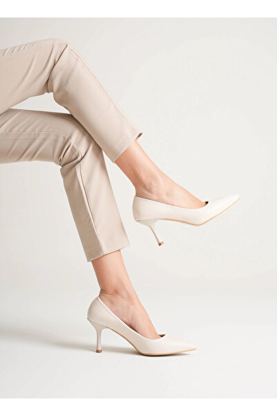 by selvi Lukka Shoes Kadın Adal Bej Hakiki Deri İç Dış 11cm Topuklu Stiletto