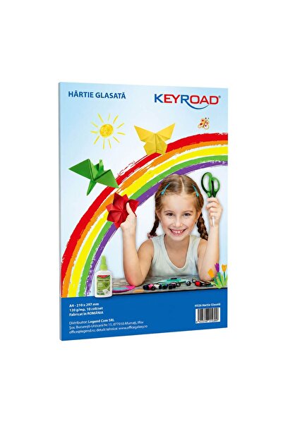 KEYROAD Hartie Glasata A4, Set 10 Culori, Hartie Lucioasa pentru Art & Craft ...