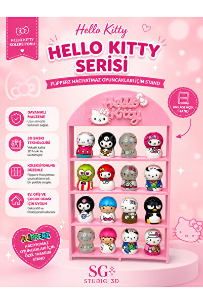 SG Studio Hello Kitty Temalı Flipperz Hacıyatmaz Oyuncakları için Stand - Ark...