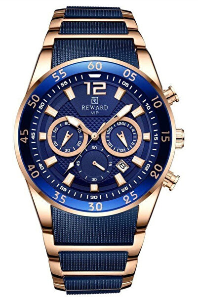 Reward A141013 Erkek Rose Gold Lacivert Çelik Kordon Kol Saati