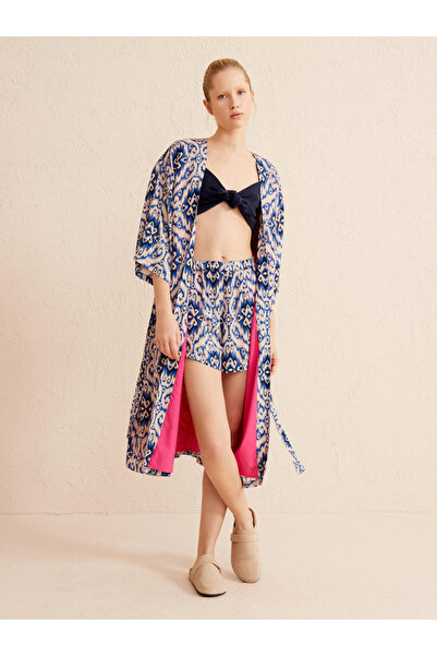 Xint Kadın Lacivert Oversize Kimono