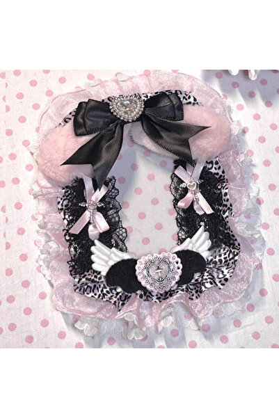 Choice black Handmade 3 Inch PVC Photocard Holder Pink Black Leopard Lace Bow...