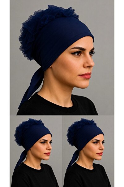 ALDAIYR 3 Pcs Ruffle Bonnet Hijab Bonnet