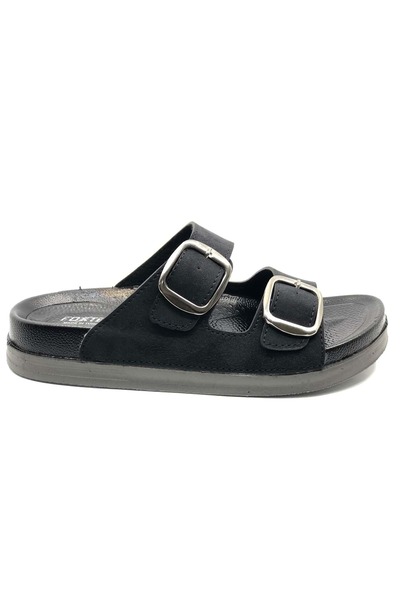 Kids Club Shoes كوسامانلار 6020 شبشب رجالي متوسط ​​الطول باللون الأسود