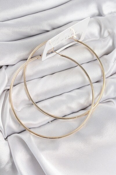 Inure Jewelry حلق نحاسي موديل خاتم ذهبي اللون للنساء