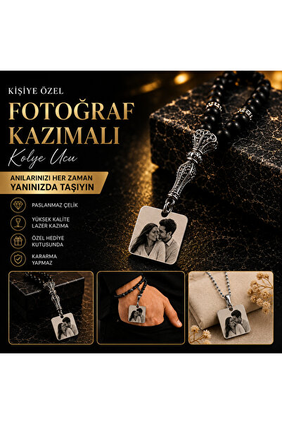 Doğaltaş Kişiye Özel Lazer İşlemeli Fotoğraflı Tesbih Kare – Anlamlı Hediyen
