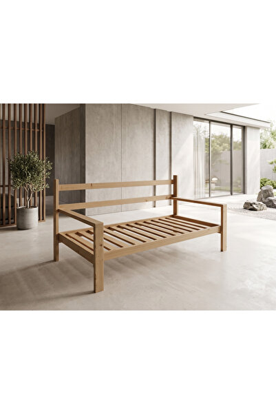 Has AKS orman Ahşap Kanepe (90x190 cm İÇ ÖLÇÜ) Mindersiz Doğal Naturel (KALIN...