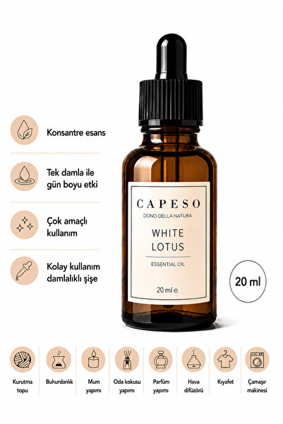 Capeso White Lotus Esansiyel Yağ 20 ml Saf, Zarif ve Çiçeksi Koku