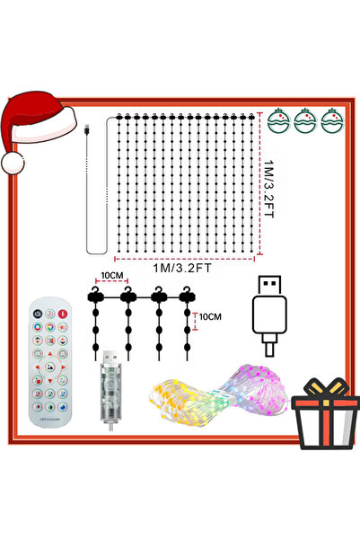 Choice 1PC-Curtain Light 1Mx1M-400LEDS Smart Curtain Lights DIY Color Changin...
