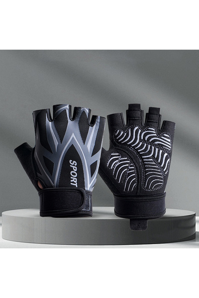Choice3 M gray Fitness Gloves Gym Cycling Summer Men Women Wrist Support Dumb...