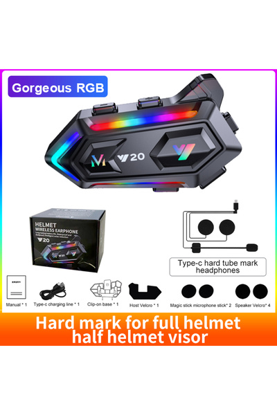 Choice 1pc Y20 in box Y20 Motorcycle Helmet Bluetooth Headset BT5.3 Handsfree...