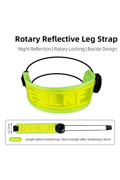 Choice3 Green 1P ESLNF Adjustable Reflective Cycling Ankle Strap Rotary Buckl...