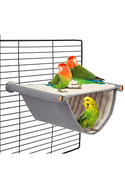 Choice3 L GRAY Parrot Hammock Bird Nest Peony Budgie Home Use Hanging Four-se...