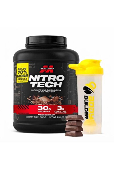 MUSCLETECH بروتين مصل اللبن نيترو تيك مع شوكولاتة الحليب 4 رطل + مشروب Body B...