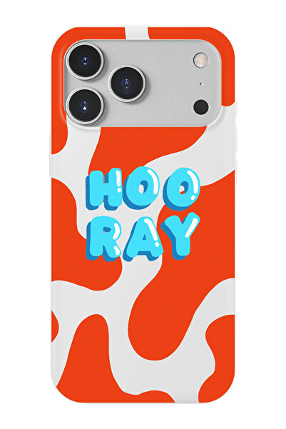 shoptocase iPhone 17 Pro/18 Pro Uyumlu Hooray Desenli İçi Süet Lansman Telefo...