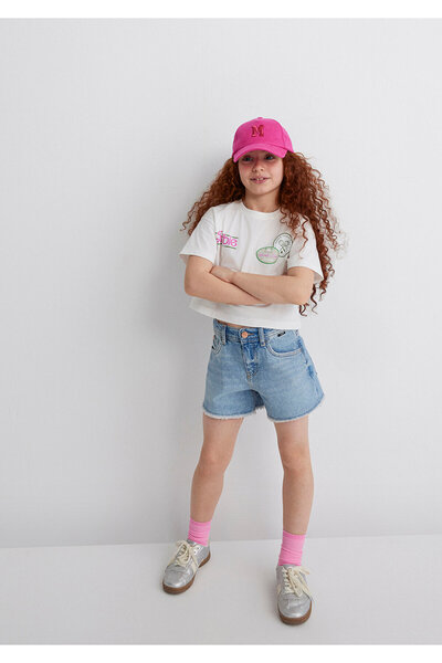 Mavi Barbie Baskılı Ekru Tişört Loose Fit / Bol Rahat Kesim 7610313-70057
