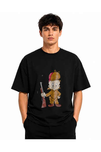 Inscriptie Unisex Premium Cotton Casual T-Shirt "Elmer Fudd 2"