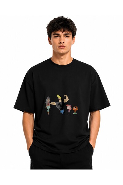 Inscriptie Tricou Unisex Bumbac Premium Casual " Johnny Bravo girls "
