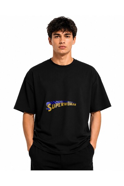 Inscriptie Ουνισέξ Βαμβακερό T-shirt Υψηλής Ποιότητας με σχέδιο  "Superwoman "