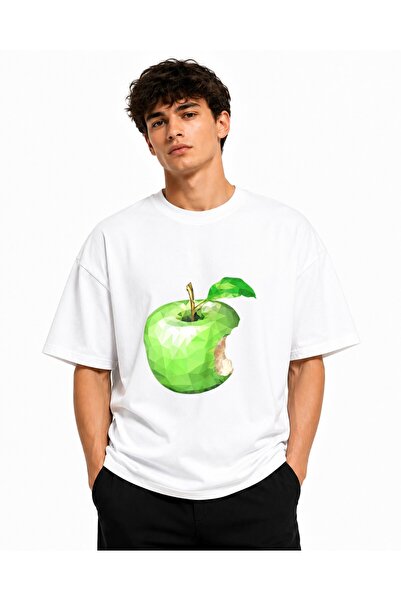 Inscriptie Unisex Premium Cotton Casual T-Shirt "Forbidden fruit apple"