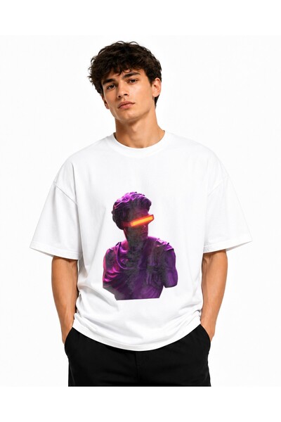 Inscriptie Ουνισέξ Βαμβακερό T-Shirt Υψηλής Ποιότητας  "Prometheus vaporwave "