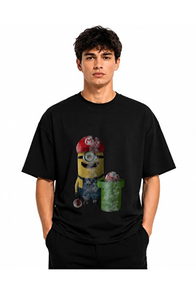 Inscriptie Tricou Unisex Bumbac Premium Casual " Minion Mario "