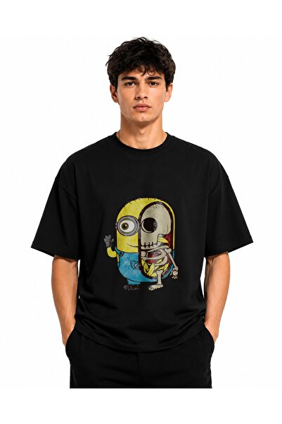 Inscriptie Tricou Unisex Bumbac Premium Casual " Minion Skull "