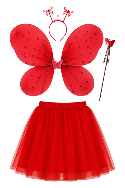 ReilaParty Red Butterfly Costume Set - Tutu Skirt, Wings, Crown and Wand |   ...