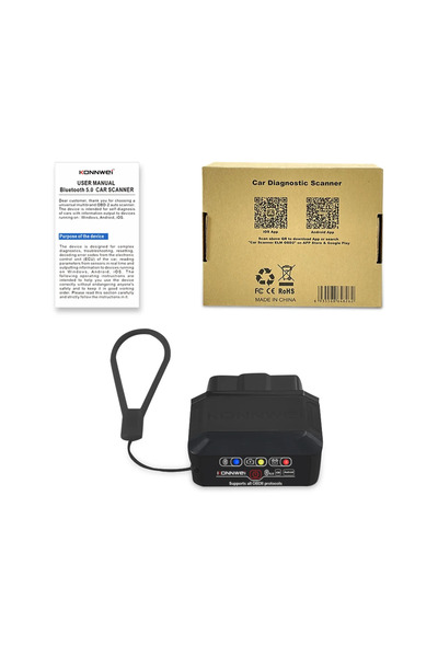 Choice جهاز فحص أعطال OBD2 من كونوي KW906 أسود اللون، يدعم تقنية بلوتوث 5.0 -...
