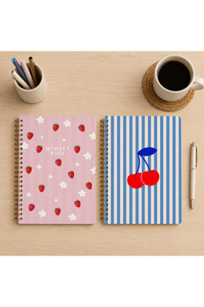 lin notebook 2'li Spiral Telli Kareli Defter Seti - A5 80 Yaprak Telli Okul D...