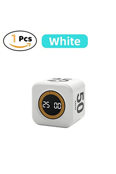 Choice1 مكعب مؤقت أبيض بمستشعر الجاذبية للدراسة، مؤقت قلاب بصري بشاشة LED، لإ...