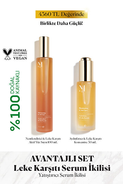MİSBAHÇE Nemlendirici & Leke Karşıtı Aktif Yüz Suyu 100 ml + Aydınlatıcı & Le...