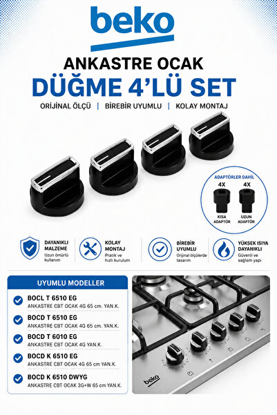 ÖZ BEYAZ EŞYA Ankastre Ocak Set Üstü Ocak Düğme ( 4 Adet ) 110246678