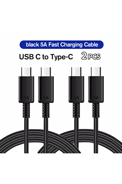 Choice6 كابل USB من النوع C أسود بطول 1.5 متر × 2، يدعم الشحن السريع بقوة 45 ...