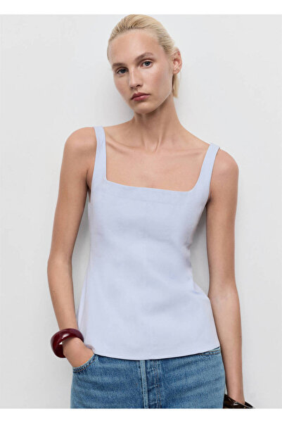 MANGO Woman Top din bumbac în linie A