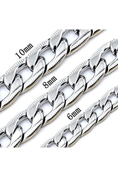 Choice 6mm 60cm(24inch) 03 silver LUXUSTEEL Fashion Cuban Chain Necklace Hip-...