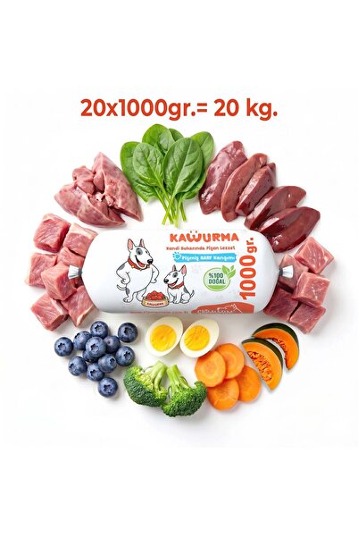 Çiğmamam Barf Kavurma Pişmiş Barf Köpek Maması 20 Kg - 1000 g x 20