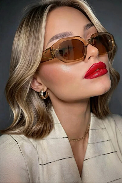 Chunky Frame Pintazo Bal Nude Women's Vintage Rectangle Sunglasses