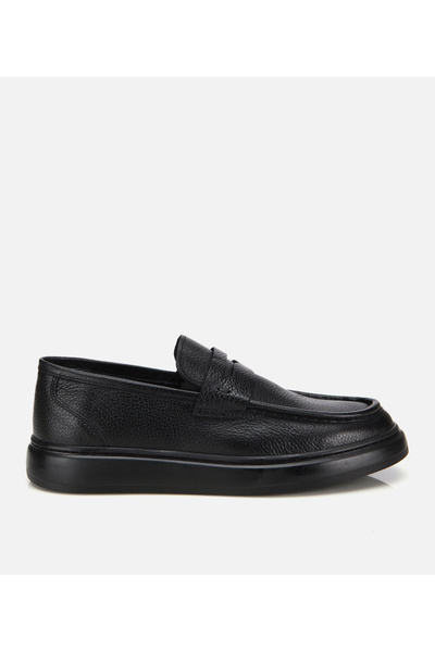 Hotiç Erkek Deri Siyah Yumuşak Dokulu Klasik Loafer