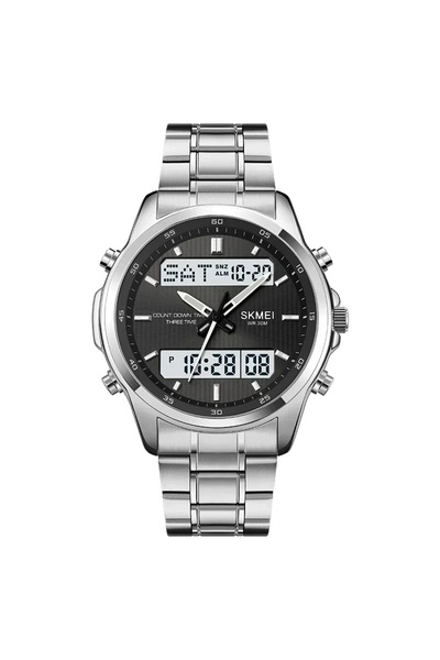 Skmei SilverWhite 2049 Mens Back Light Sport Watch Waterproof Alarm Clock rel...
