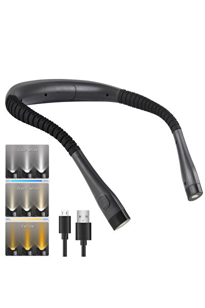Choice Black Neck Reading Light Novelty Flexible Neck Lights Handsfree Book L...
