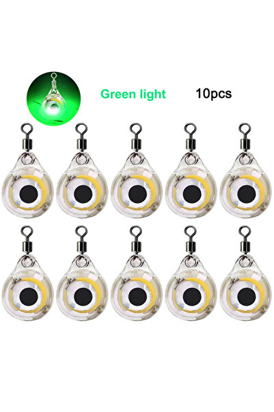 APWIKOGER Green 10pcs LED Attracting Fish Light Mini Deep Drop Underwater Eye...