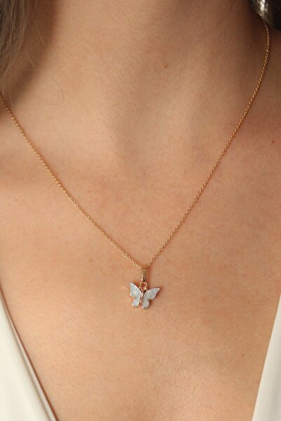 Skygo Gold Blue Color Butterfly Figure Women's Necklace - Tj-Bko6816
