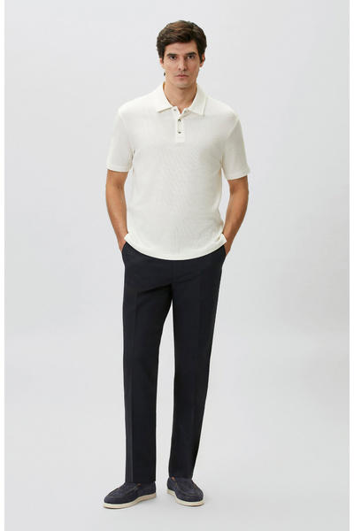 Network Lacivert Pileli Chino Casual Pantolon