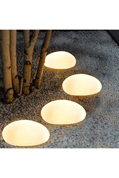 Choice1 Warm Light-1PC Waterproof Solar Pebble Rock Lights Outdoor, LED Glowi...