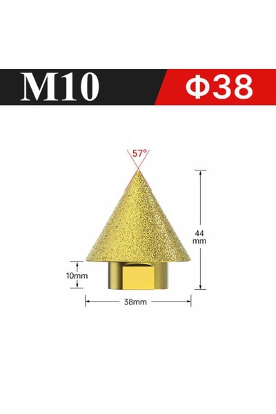 Choice 38mm-M10 M10/M14 38/50mm Thread Diamond Beveling Chamfer Bit Cone Punc...