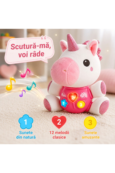 Salamandra Kids Интерактивна плюшена образователна играчка еднорог с музика и...