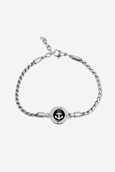 Crupt Studio 316L Steel Ocean Flex Silver Anchor Chain Men's Bracelet